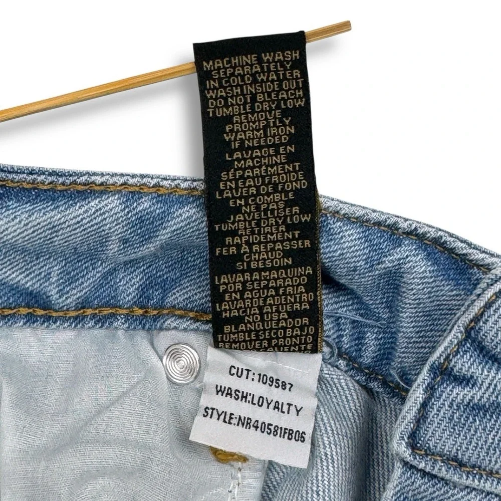 Rachel Roy Jeans Sz 12 /31 Denim Straight Leg Distressed Mid Rise Girlfriend NWT